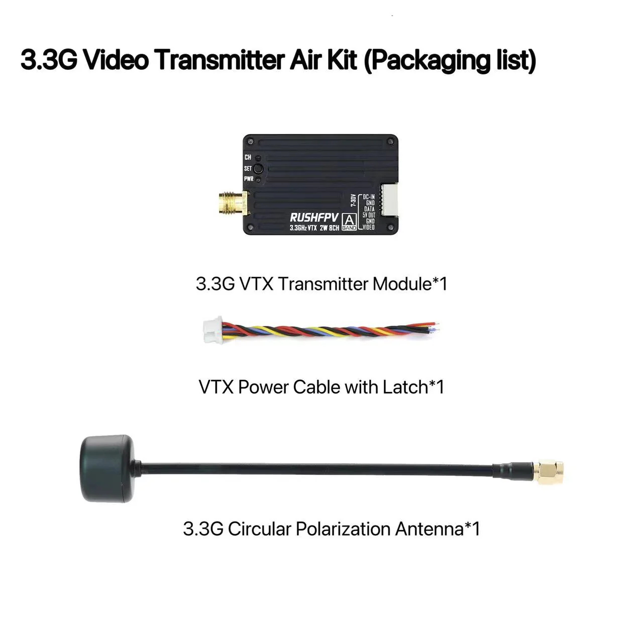 Receiver Rc Drone - جهاز إرسال RUSHFPV 3.3G 2W VTX