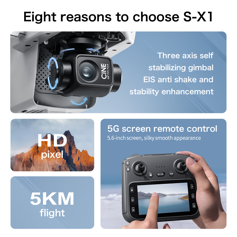 طائرة لينوفو S-X1 بدون طيار 8K - مراجعة Drone Rc Land وسعره